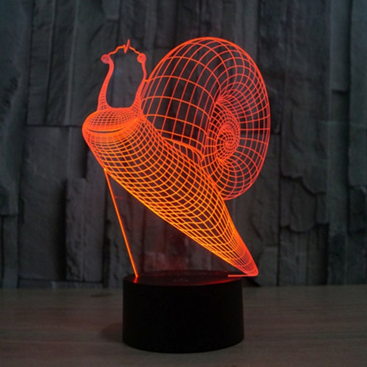 Snail-style 3D desk lamp with orange glowing wireframe spiral on black base