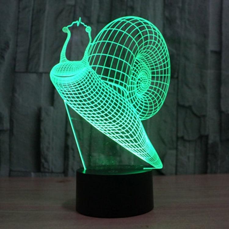 Snail-style 3D desk lamp with green glowing wireframe spiral on black base