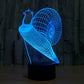 Snail-style 3D desk lamp with blue glowing wireframe spiral on black base