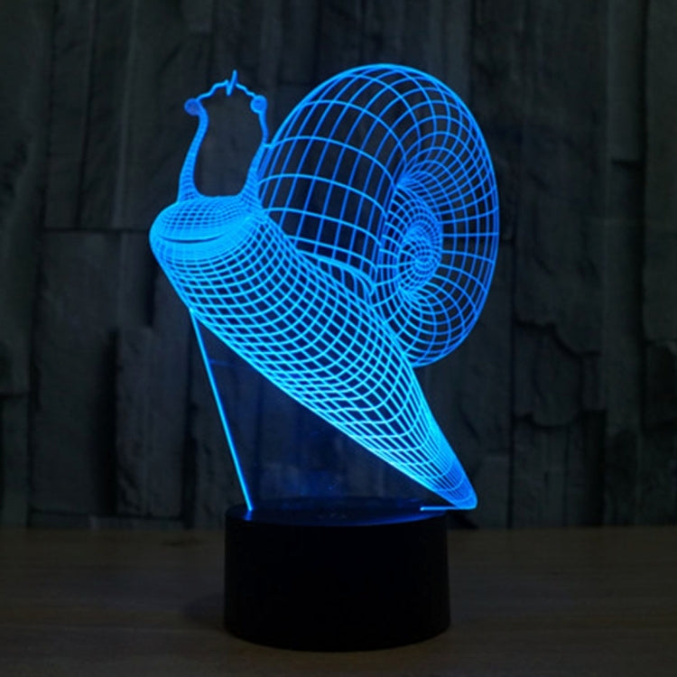 Snail-style 3D desk lamp with blue glowing wireframe spiral on black base