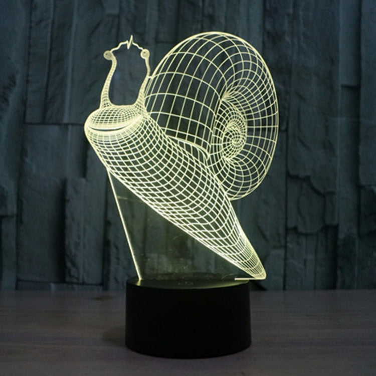 Snail-style 3D desk lamp with yellow glowing wireframe spiral on black base