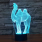 Camel night light desk lamp with glowing teal wireframe and black base