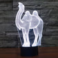 Camel night light desk lamp with glowing white wireframe and black base