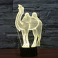 Camel wireframe LED night light on black base, warm white glow