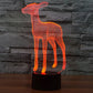 Deer-style 3D LED desk lamp with glowing orange wireframe deer on black base