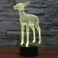 Deer-style 3D LED desk lamp with glowing yellow wireframe deer on black base