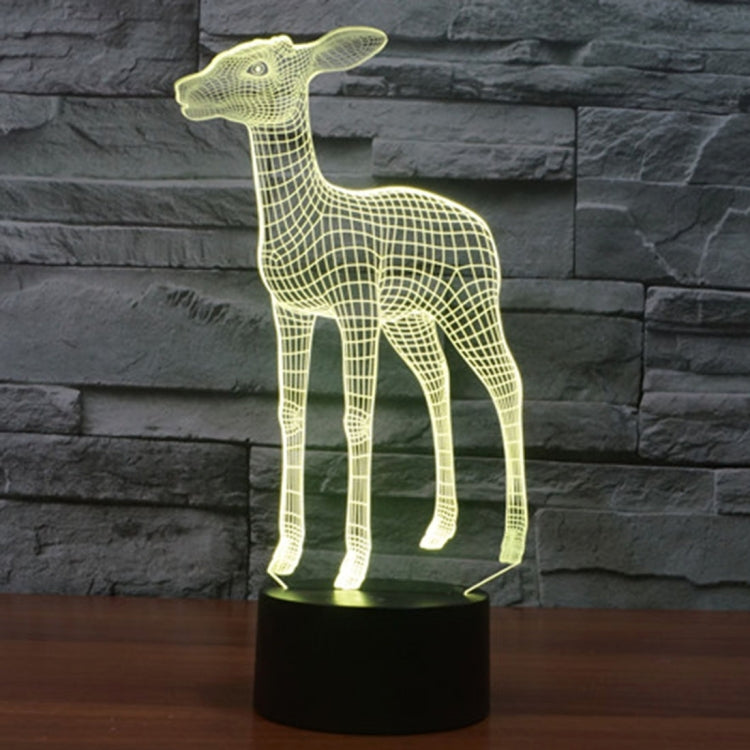 Deer-style 3D LED desk lamp with glowing yellow wireframe deer on black base