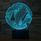 Abstract desk lamp with wireframe globe design, blue glow, on black base
