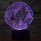 Abstract desk lamp with wireframe globe design, purple glow, on black base