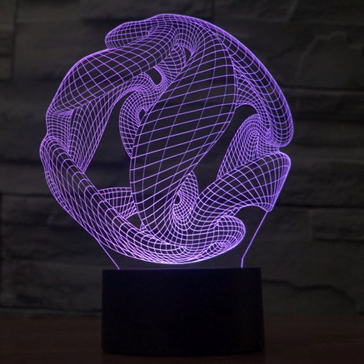 Abstract desk lamp with wireframe globe design, purple glow, on black base