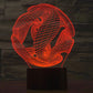 Abstract 3D wire desk lamp with red-orange glow on black base