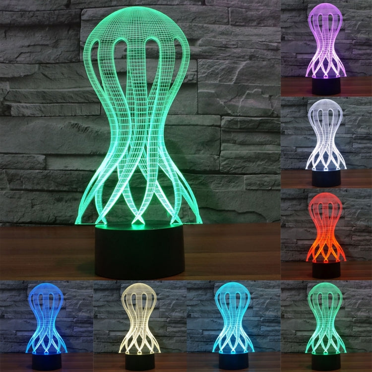 Glowing acrylic grid bulb desk lamp night light with green light on black base
