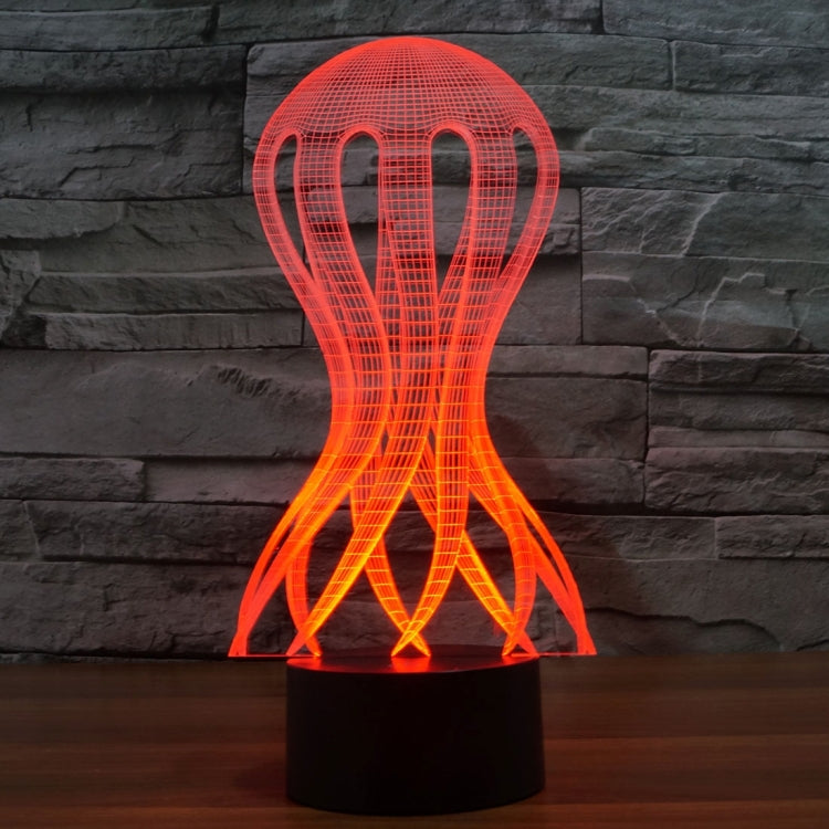 Glowing acrylic grid bulb desk lamp night light with red light on black base