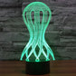 Glowing acrylic grid bulb desk lamp night light with green light on black base