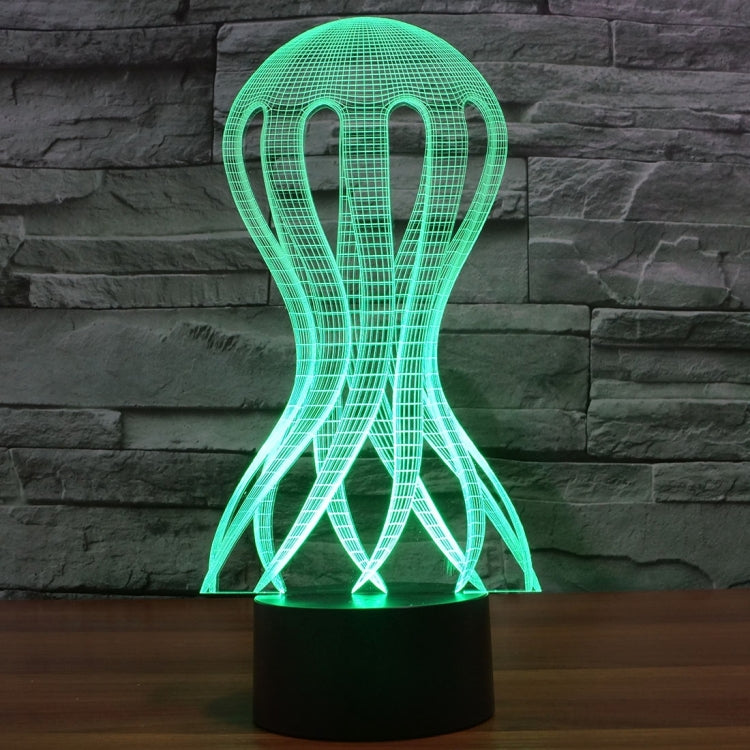 Glowing acrylic grid bulb desk lamp night light with green light on black base