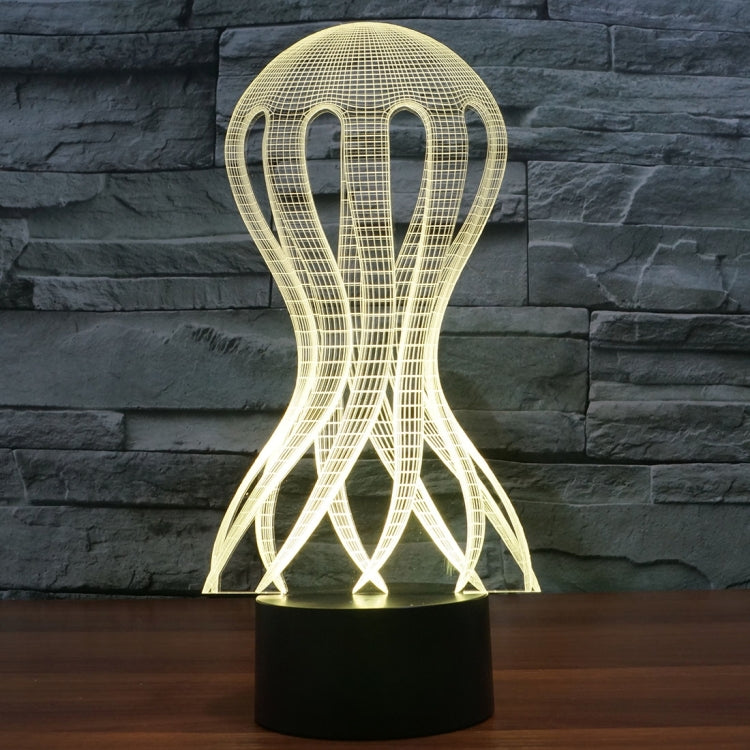Glowing acrylic grid bulb desk lamp night light with warm yellow light on black base