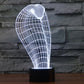 Cobra style wireframe desk lamp with white LED glow and black base