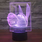 Donkey-shaped desk night light with purple wireframe glow and square glass panel