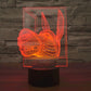 Donkey-shaped 3D LED night light lamp glowing orange on square frame