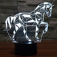 Horse-shaped desk lamp with white geometric glow and black base, night light
