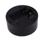 Headset-shaped desk lamp base with open battery compartment and metal contacts