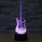Electric guitar-shaped 7-color LED desk lamp with purple light glow