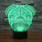Dog-shaped desk night light with green glowing lines and black base