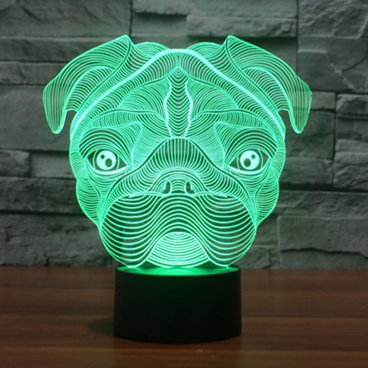Dog-shaped desk night light with green glowing lines and black base