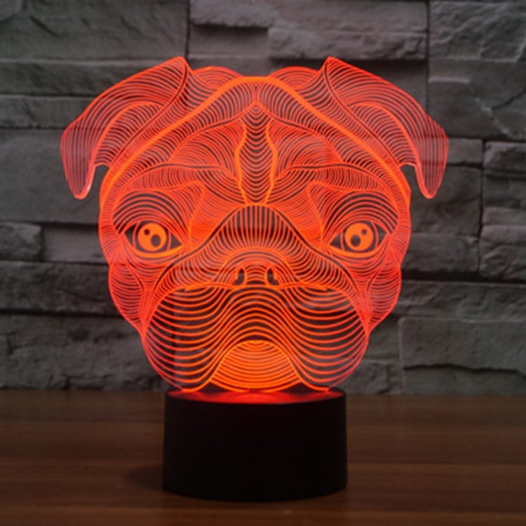 Dog-shaped LED night light lamp with red glow and black base