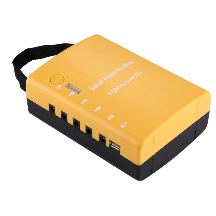 Yellow and black portable solar controller box with multiple output ports