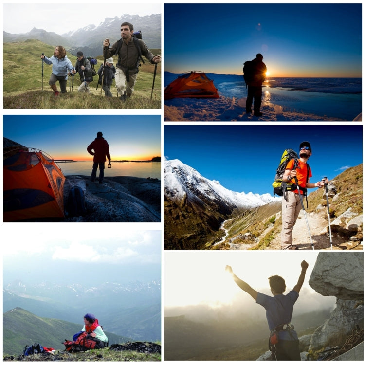 Outdoor camping montage featuring portable solar light bulbs and a power unit