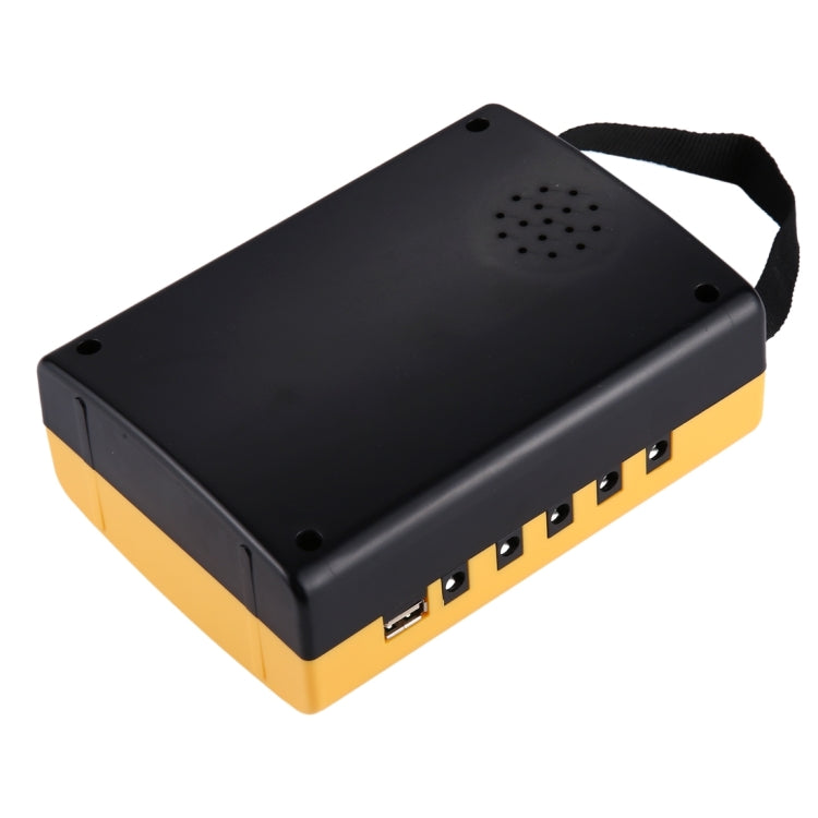 Black top portable solar controller box with ventilation holes and side ports