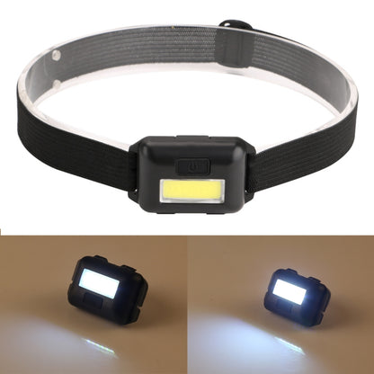 Black fabric headband LED COB headlamp with rectangular light module