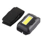 Black LED headlamp light unit with yellow COB lens and elastic head strap