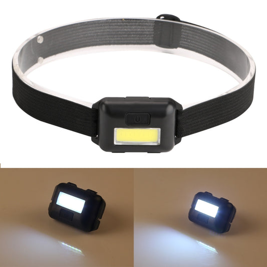Black fabric headband LED COB headlamp with rectangular light module