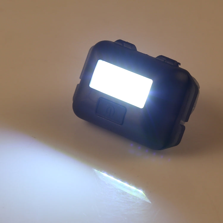 Blue LED COB headlamp light module turned on with bright white beam