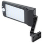 Solar wall light with motion sensor, black housing and close-up LED light panel