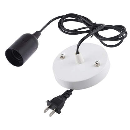 Black E27 lamp holder with white base and US plug extension cable, 1.5m