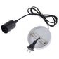 Round white base with E27 socket, black extension cord, and US plug