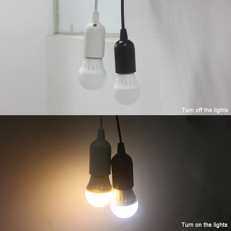 Two E27 lamp holders on extension cord with US plug, bulbs shown on/off