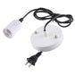 White E27 lamp holder with white base and US plug extension cable, 1.5m