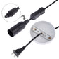 E14 lamp holder cord set with inline switch and black plug-in socket connections