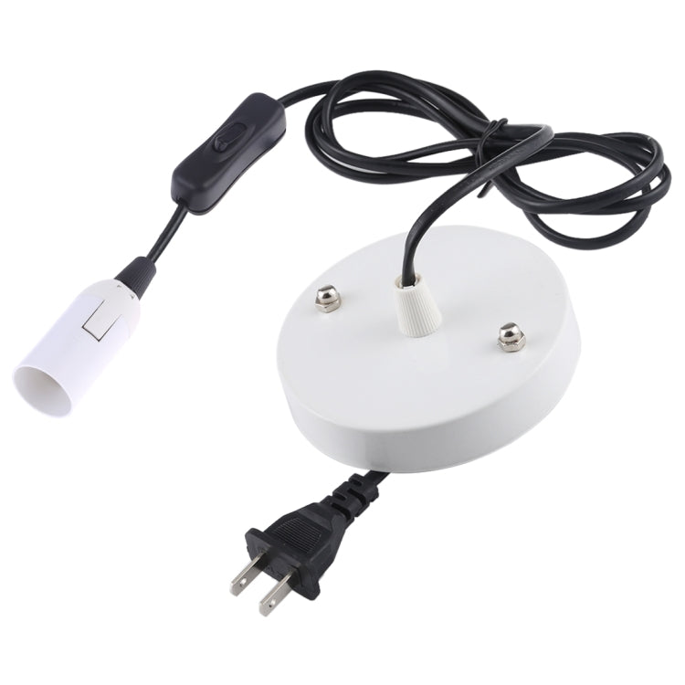 E14 wire cap lamp holder with white base, inline switch, US plug, and extension cable