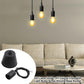 Black E27 lamp holder with cable, shown with matching hanging bulb sockets