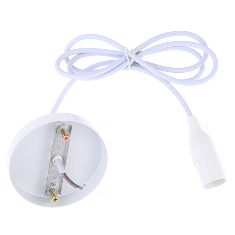 White E14 lamp holder socket with white cord and screw-base fitting