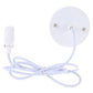 White lamp holder socket with white cable and round terminal back plate