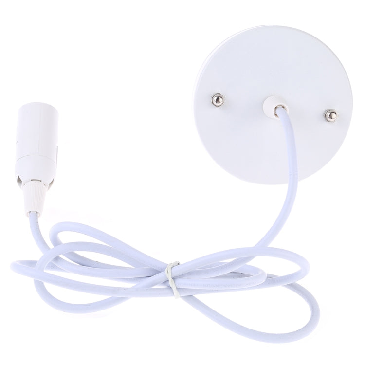 White lamp holder socket with white cable and round terminal back plate