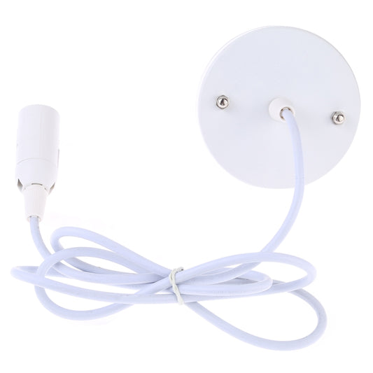 White lamp holder socket with white cable and round terminal back plate