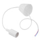 White E27 pendant lamp holder with hanging shade and socket on cord