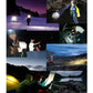 Headlamp light in outdoor night activities collage